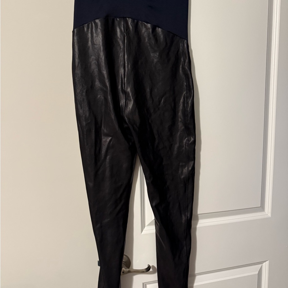 SPANX Black faux leather leggings